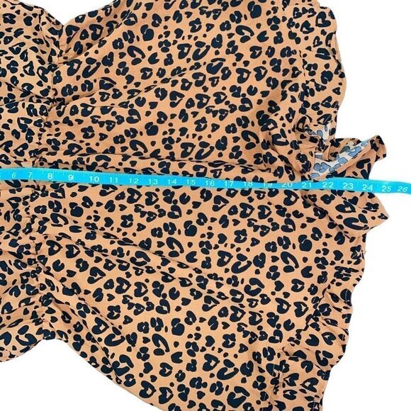 SHEIN Plus Tied Shoulder‎ Ruffle Hem Leopard Belted Cami Romper 2XL - Picture 10 of 11